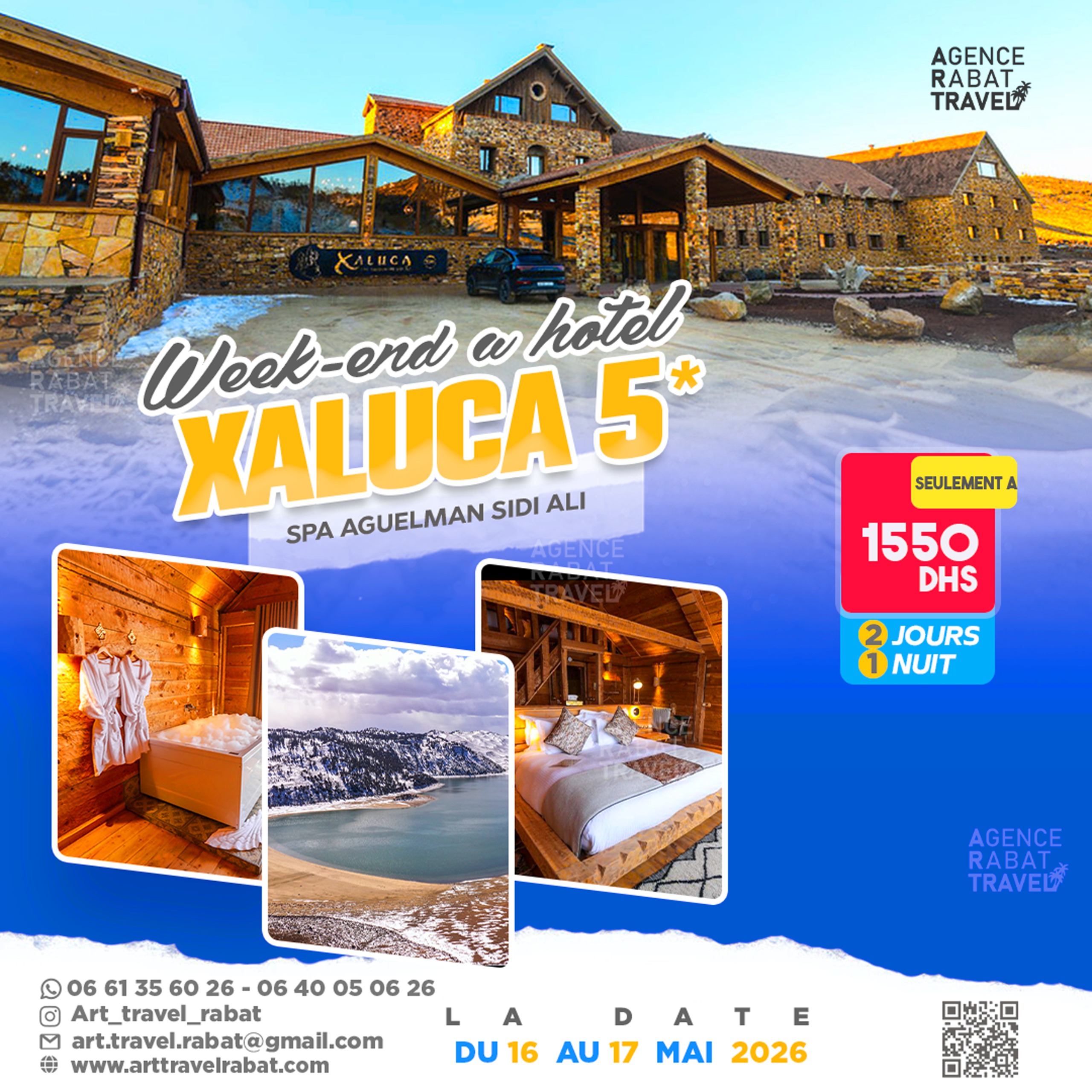 Week-end à l’hôtel XALUCA Aguelman Sidi Ali | 2 Jours / 1 Nuit